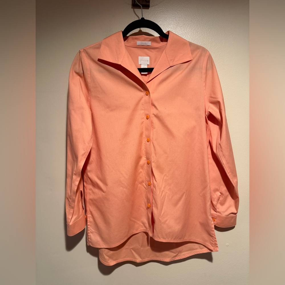 Chico's Non-iron stretch shirt button up blouse size 0 - small